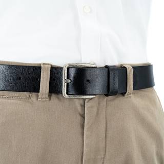 Pierre Cardin Herren Gürtel schwarz Glattleder