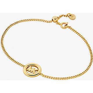 MK Logo Charm Slider Bracelet - Gold - Michael Kors - ONE SIZE
