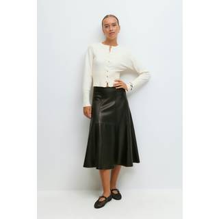Gina Tricot-Pu midi skirt-Nederdele-Sort-40-Dame