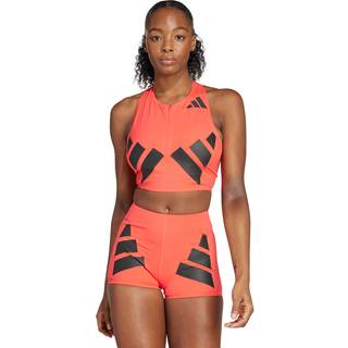 adidas Road To Records Crop Top Tank Top Women - Red, Black, Size L - red