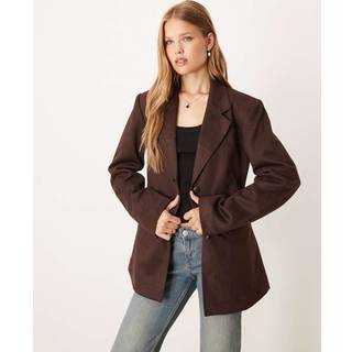 Gina Tricot-Faux suede blazer-Blazere-Brun-M-Dame