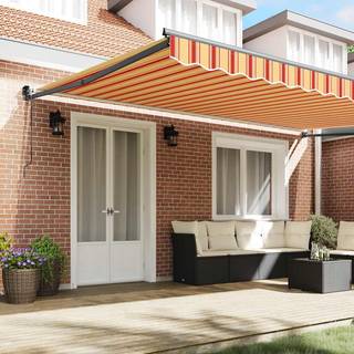 Udtrækkelig Markise Creme 500 × 300 Cm Stof Og Metal