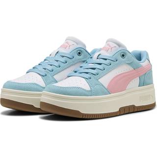 PUMA Rebound Femme Low Sneakers Women, Shoes, White/Pinkscape/Aqua, 37
