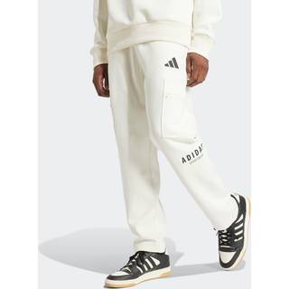 ALL SZN Fleece Graphic Loose Cargo Pants - Off White / Black