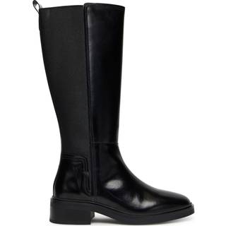 Leather Square Toe Knee-High Boots
