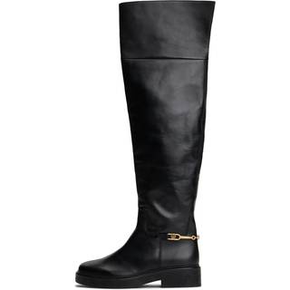 Leather Horsebit Over-Knee Riding Boots