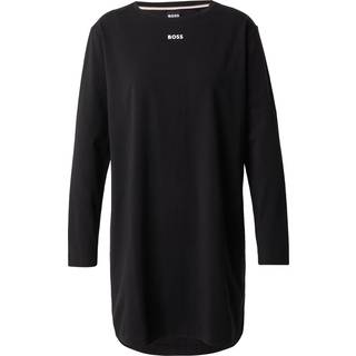 Natkjole med lange ærmer i bomuld med stræk og logoprint