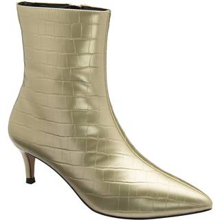 Ravel Ravel Gold Stiletto Heel Zip Up Ankle Boots