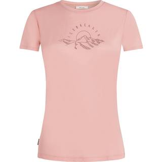 Icebreaker Women's Merino 150 Tech Lite S/S Sunrise Summit Merino-shirt Damer størrelse XS farve pink