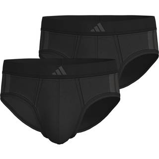 adidas 2-pak Active Flex Cotton 3 Stripes Brief - Black - Medium