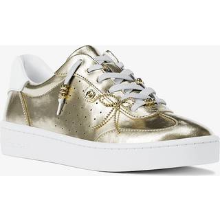 MK Scotty Embellished Metallic Leather Trainers - Gold - Michael Kors - EU 39