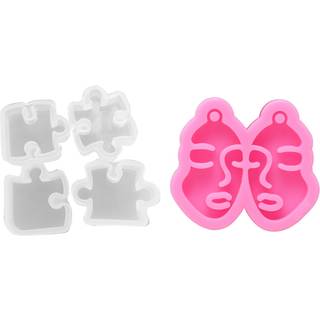 Pige ansigt øreringe form silikone form gør-det-selv form dekoration nøglering