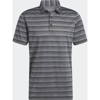 Two-Color Striped Golf Polo Shirt - Black / Grey Four - M