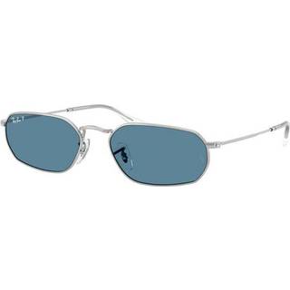 Ray - Ban Unisex RB3947 003/S2 Solbriller Metal Sølv Blå Geometrisk Polariseret