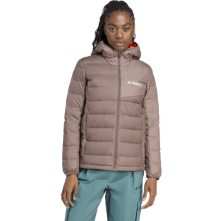 Adidas Women's Multi Light Down Hooded Jacket Earstr/trabrn, S