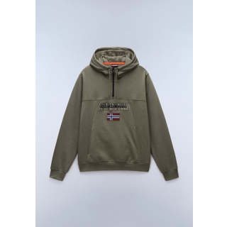 Napapijri Burgee Half Zip Hoodie 2.0 Hoodie Herrer størrelse XXL farve brun