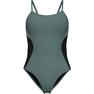 Arena Women's Mesh Panels Swimsuit Closed Back Badedragt Damer størrelse 34 farve olivengrøn
