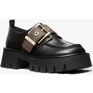 MK Colby Signature Logo Trim and Leather Loafer - Brown - Michael Kors - EU 38.5