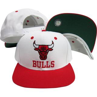 Chicago Bulls Word White/Red Two Tone Plastback Justerbar plastik Snap Back Hat/Cap