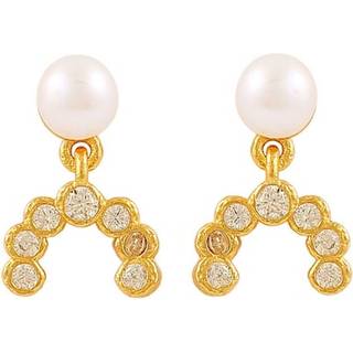 Hultquist Vilda øreringe i guldbelagt med perle og zirkonia
