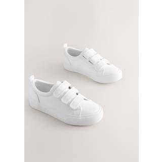 Next White Standard Fit (F) Touch Fastening Smart Casual Trainers