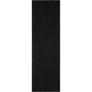Wool Blend Signature Logo Scarf - Black - One Size