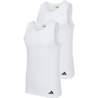adidas 2-pak Active Flex Cotton Ergonomic Tank Top - White - Small