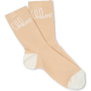 ChloÃ© Kids Logo cotton-blend socks - beige - EU 31