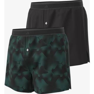 adidas 2-pak Active Woven Boxer - Black/Green - X-Large