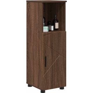 Badeværelsesskab med opbevaring med dør Brun eg 30 x 35 x 95 cm