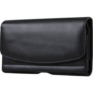 TEMU Black Sheepskin Belt Holder & Phone Pouch – Sleek, Adjustable Strap, Magnetic Closure, Foldable Design For , Fits Smartphones Up To 6.7 Inches