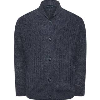 BadRhino Big & Tall BadRhino Big & Tall Navy Blue Knitted Shawl Cardigan
