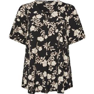 Evans Evans Cremefarvet Plisseret Swingbluse