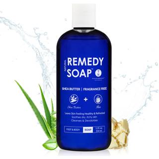 Truremedy Naturals Shea Butter - No Fragrance Body Wash til mnd og kvinder - Fugtgivende og beroligende shower Gel Rosemary Jojoba Aloe - 12 oz