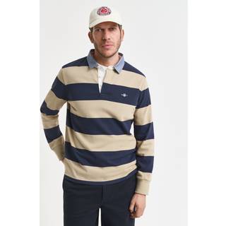 GANT Herre Stribet Heavy Rugger med krave i chambray (S)