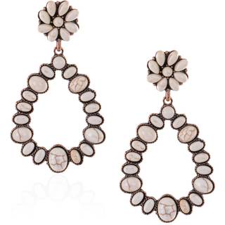 Rustik coutures vestlige turkise øreringe smykker til kvinder cowgirl drop country oval erklæring dingle store smykker RCE-1043WT