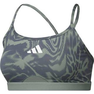 Aeroreact Training Light Support 3-Stripes Bra - Silver Green - XL (C-D)