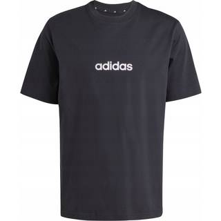 adidas adidas Black Single Essentials Linear 100% Cotton Jersey T-Shirt