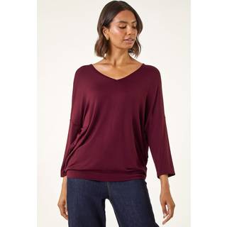 Roman Roman Red V-Neck Jersey Stretch T-Shirt