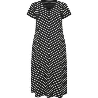 Evans Evans Stribet Jersey Slub Sort Kjole - EU 54-56 (UK 26-28)
