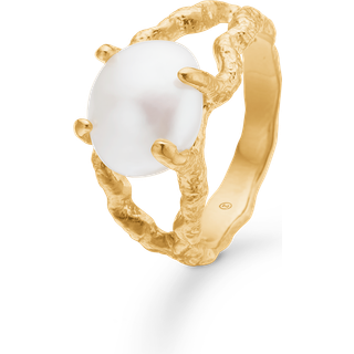 Studio Z Perma ring i forgyldt med perle - Str. 54