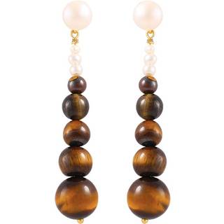 Hultquist Embla øreringe i guldbelagt med perle