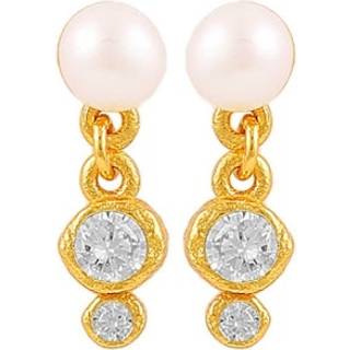 Hultquist Elowen øreringe i guldbelagt med perle og zirkonia