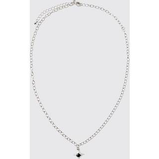 Mens Silver Star Chain Necklace