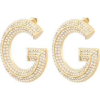 Guess JUBE05434JWYGT/U Damen-Ohrringe Creolen Pavé Goldfarben