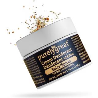 Purelygreat - All Natural Herre Deodorant Langvarig Naturlig Deodorant til Daglig Brug Aluminium-fri Creme Deodorant til Mnd EWG Verified Handcr