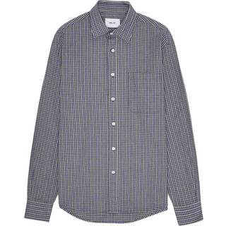 NN07 Deon Flannel Checked Shirt Indigo