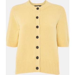 Whistles Whistles Yellow Short Sleeve Button Cardigan