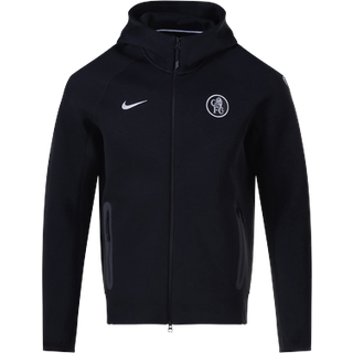 Chelsea FC Tech Windrunner Nike Total 90-fodboldjakke i fleece med fuld lynlås til mænd - sort - M