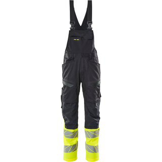 MASCOT ACCELERATE SAFE overall med knælommer, mørk marine/hi-vis gul - 76C54